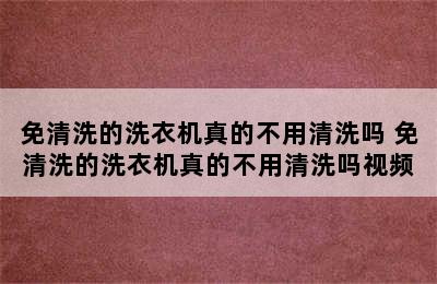 免清洗的洗衣机真的不用清洗吗 免清洗的洗衣机真的不用清洗吗视频